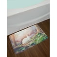 thumbnail image 2 of Easter Bunny Bath Mat, Photography of White Rabbit in Forest Spring Themed Sunshine Green Grass, Plush Bathroom Decor Mat with Non Slip Backing, 29.5" X 17.5", Multicolor, by Ambesonne, 2 of 2