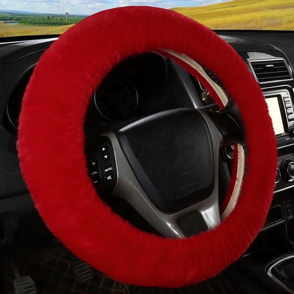 Universal 36-39cm Car Steering Wheel Cover Winter Fluffy Rabbit Hair Cover For Steering Wheel Heating Hands Car Steering Wrap