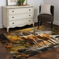 thumbnail image 4 of Orange Autumn Deer Large Area Rugs for Bedroom Living Room, Soft Non Slip Carpet Bedside Rug, Vintage Forest River Rectangular Floor Cover Kitchen Accent Rug 4'x6' for Dining Room/Office, 4 of 9