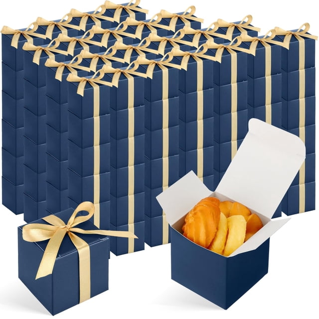 Favor Boxes Jutom, 100 unidades, tamaño pequeño, extra pequeño, color azul marino