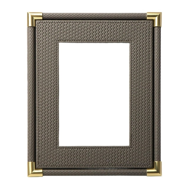 Marco de fotos de cuero sintético con adorno para tarjetas, soporte para fotos 20cmx3cmx25cm