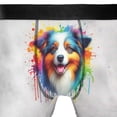 thumbnail image 4 of Watercolor Drip Miniature American Shepherd Pop Art Colorful Portrait Artwork All Over Print Boxer Briefs Underwear for Men Dad MAS Dog Lover Gifts - 01009, 4 of 6