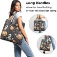 thumbnail image 2 of 5 Pack Foldable Shopping Bag,Nightmare Before Christmas Halloween Pattern Reusable Grocery Bags with Pockets,Large Reusable Tote Bags with Handles Waterproof & Lightweight, 2 of 6
