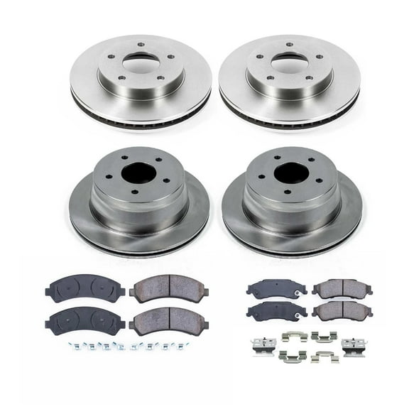 Ultimate Brakes Front and Rear Ceramic Brake Pad and Rotor Kit with Hardware WM81354
