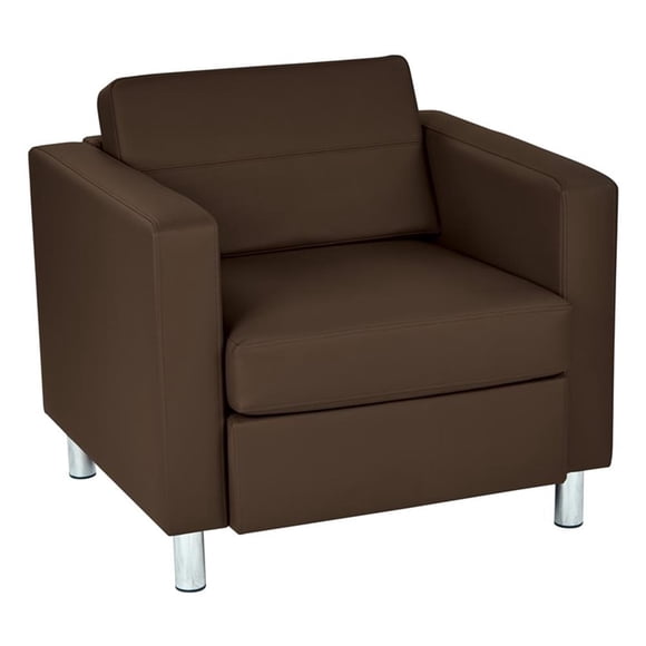 Pacific Armchair In Dillon Java Brown Vinyl Fabric