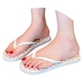 thumbnail image 4 of Slim Flip Flops for Women Beach Rubber Shower Shoes Basic Thong Sandals Bathroom Beach Pool Soft Slip-On Shoes White, Size 7, 4 of 5