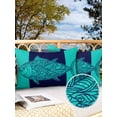 thumbnail image 3 of Outdoor Waterproof Throw Pillow Covers Set of 2 Tuna Fish Pillowcases Lumbar Outdoor Pillows Cushion Case 20x12 Inch Turquoise Navy Blue Stripes Lines Patio Pillows for Couch Sofa Bed Garden, 3 of 9