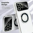 thumbnail image 3 of Compatible with iPhone 15 Pro Case 【Support Compatible with Magsafe】 Magnetic Logo View Magnetic Plating Luxury Case Wide Lens Camera Protection Corner Back Cover -White, 3 of 12