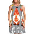 thumbnail image 1 of Fotbe Hello Fall Gnomes Vestido de Verano sin Mangas para Mujer – Vestido Midi Línea A, Estilo Camiseta Floral, Vestido Playero Casual y Fluido, 1 of 7