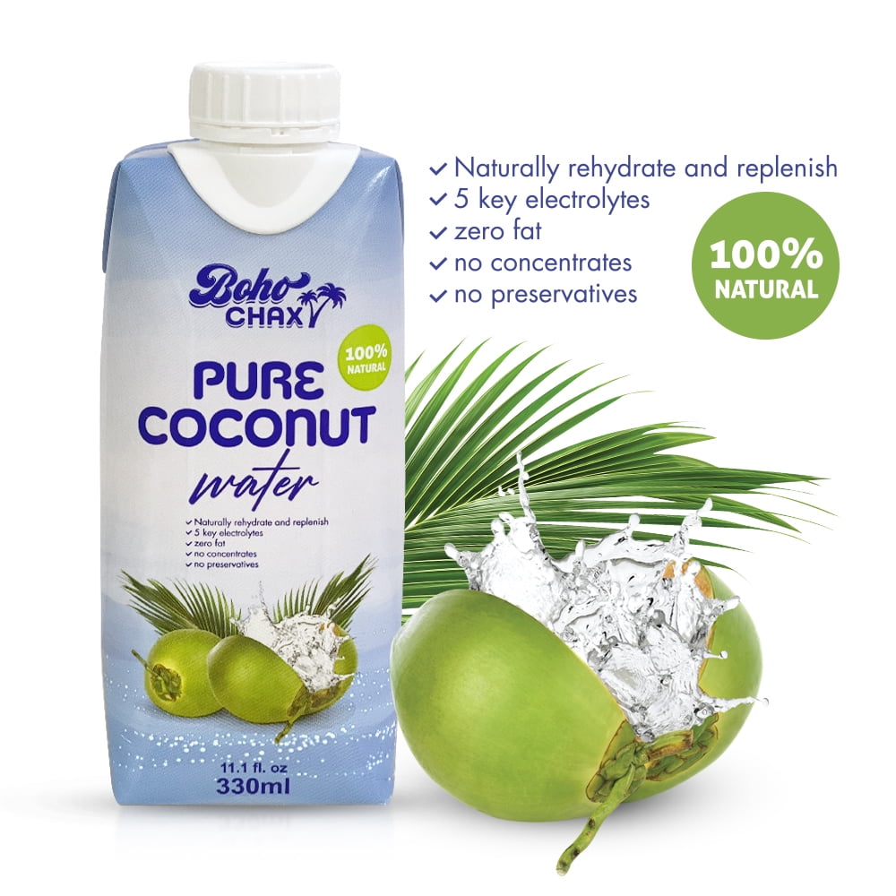 Boho Chax Coconut Water 100 Natural, 11.1oz, Case of 12