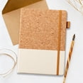 thumbnail image 5 of Two-Tone Split Design Notebook, 8.46 X 5.7 Inch Hardcover Leather Notebook with Elastic Band and Pen Loop, Portable Strap Notebook, Memo Notepad, Classic Writing Notebook for Daily Use, Beige, 5 of 5