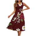 thumbnail image 7 of Mifsaly Sleeveless Dress for Women High Waist Midi Dress Flowy Cute Animal Print Travel Vacation Work Everyday Sundresses M, 7 of 7