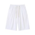 thumbnail image 3 of Ymyiu Mens Summer Shorts Shorts Men Mens Shorts Casual with Elastic Waistband Side and Back Pockets Stretch Size XL(White, XL), 3 of 9