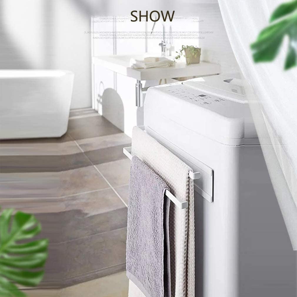Kitchen Towel Holder Dish Towel Holder Magnetic Towel Bar Cabinet Towel Bar Kitchen Towel Rack for Refrigerator Door Oven Dishwasher Sink No Drilling Modern Multi Function White