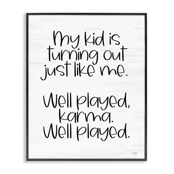 Stupell Industries Kid Karma Phrase Typography Painting Black Framed Art Print Wall Art, 11 x 14