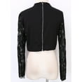 thumbnail image 4 of Dewadbow Women Lace Long Sleeve Crop Tops Blouse Shirt Bustier Bralette, 4 of 5