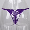 thumbnail image 5 of Bragas para Mujer Lencería Calzoncillos de Cintura Baja Braguita con Espalda en T - Púrpura, Única Sunnimix Ropa interior de encaje para mujer, 5 of 5