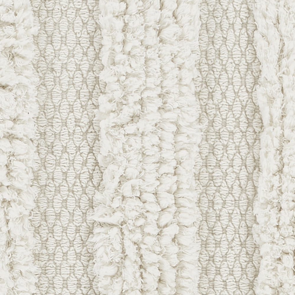 VCNY Home Savannah Stripe White Cotton Blend Bath Runner Rug, 24" x 60"