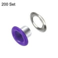 thumbnail image 3 of 200set Grommets Kit Metal Eyelets 4mm Grommet Tool for Shoes Clothes Belt Bag DIY Project, Purple, 3 of 7