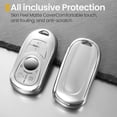 thumbnail image 2 of for Buick Key Fob Cover with Metal Braided Rope Keychain, Upgraded Soft Case for Enclave Encore GX Envision LaCrosse Regal Tourx (6 buttons) Fob Shell, 2 of 7