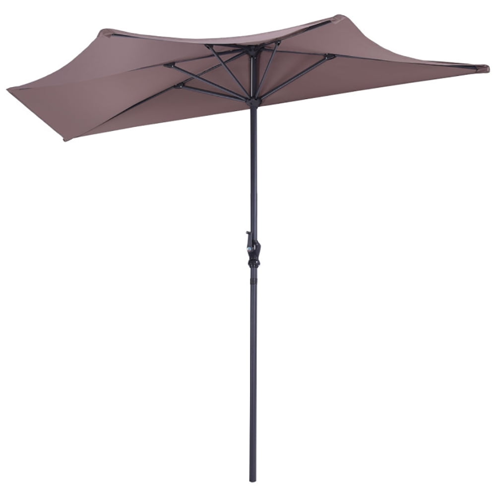 Aimee Lii 9' Half Round Patio Umbrella Sunshade without Weight Base, Table Umbrella Outdoor Patio