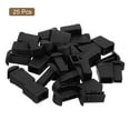 thumbnail image 3 of Unique Bargains 25Pack Plastic Flat Bell End Stoppers, Cord Ends Lock with Lid for Clothes Backpack Drawstring, Black, 3 of 6
