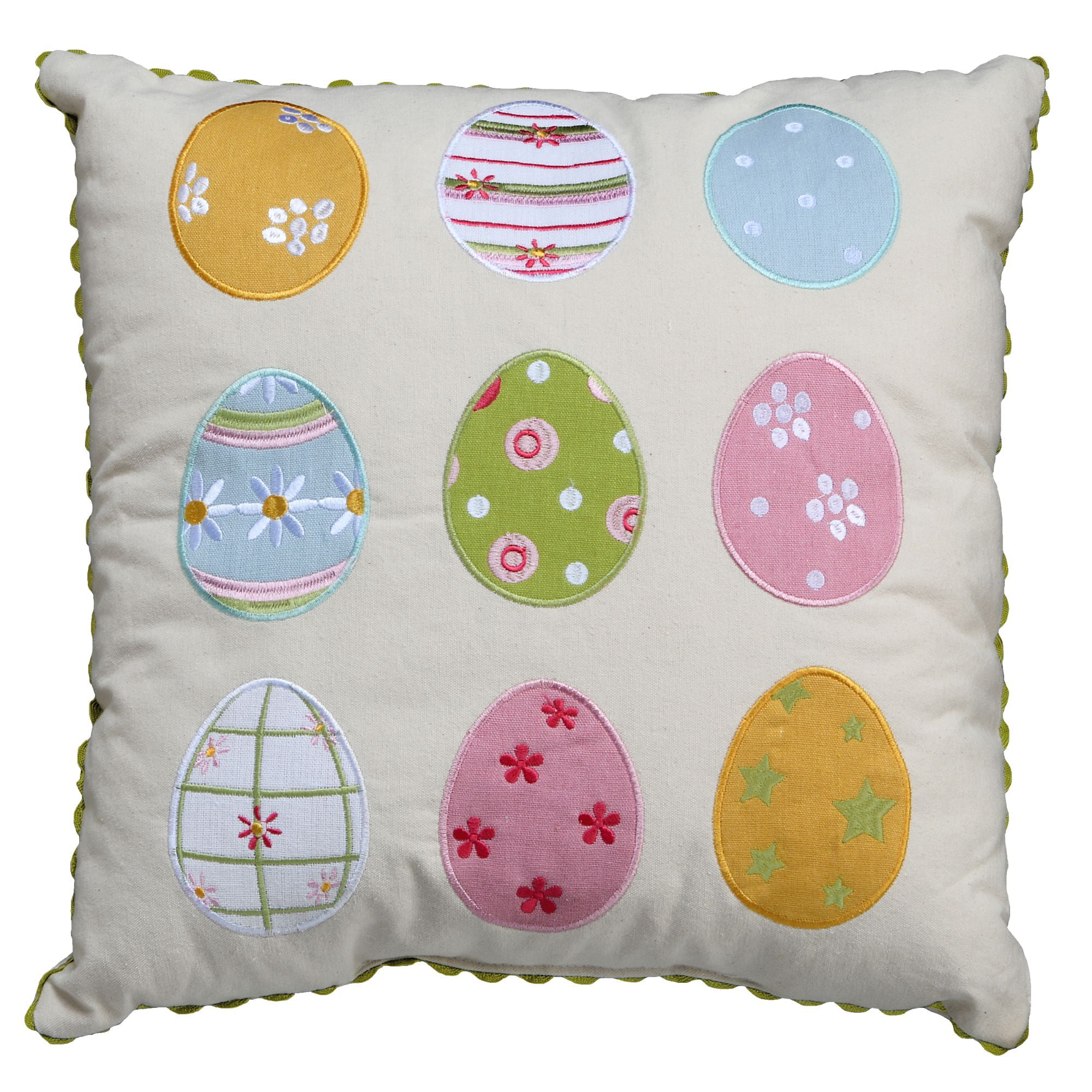 Cartoon Easter Cushion Cover Cute Smiling Bunny Rabbit Color Eggs Pillow Case 