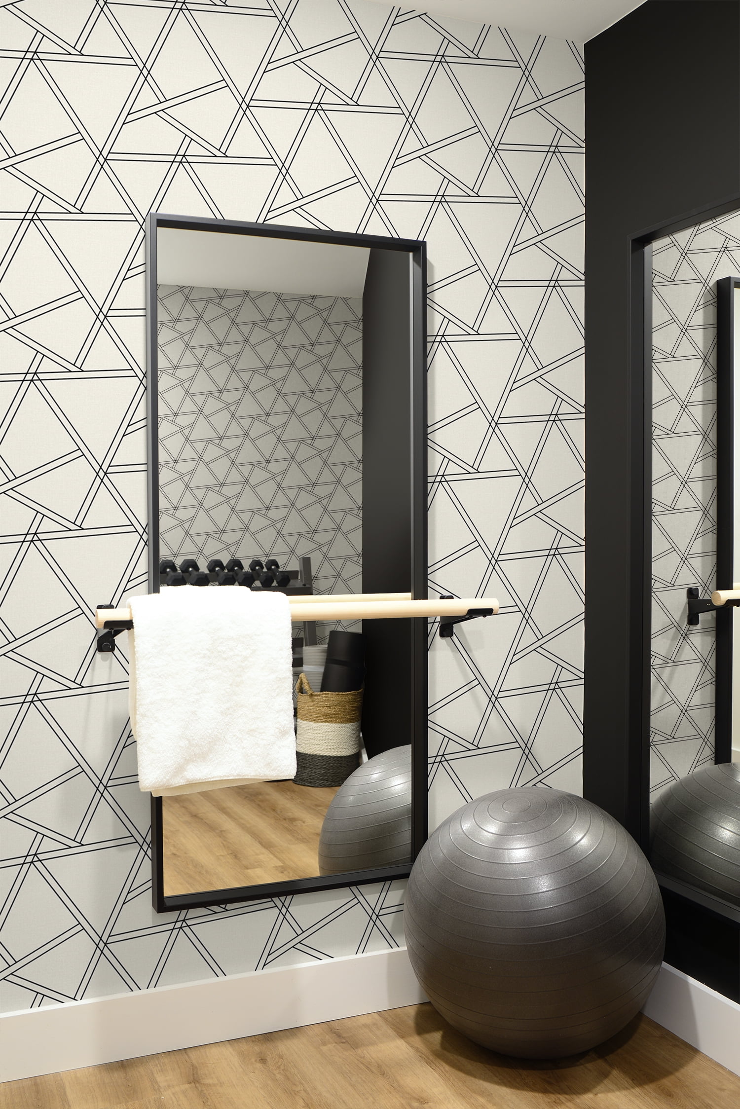 NextWall Railroad Geometric Peel and Stick Wallpaper
