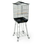 Prevue Pet Products 262 Black Penthouse Suites Crown Roof Cage with Stand - 52.6"h x 16"w x 16"l
