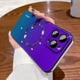 thumbnail image 2 of for iPhone 15 Pro Max Case [Compatible with MagSafe] Magnetic Gradient Case with Lens Protector Luxury Glass Back for Women Girls Slim Shockproof Bumper Protective Phone Cover, 6.7"- Purple, 2 of 9