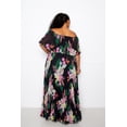 thumbnail image 5 of Tropical Printed Off Shoulder Pleated Maxi Dress 3XL, 5 of 5