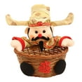 thumbnail image 3 of TISHITA Chinese New Year Decoration God of Wealth Doll Hand Woven Basket God of Fortune Figurine Food Storage Basket for Holiday Home Gold, 3 of 8