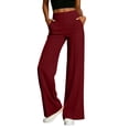 thumbnail image 6 of hoksml Pants for Women, High Waisted Wide Leg Dress Pants, Casual Work Trousers with Pockets, 6 of 9