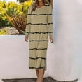 thumbnail image 5 of ChaoHeng Women Dresses $5.00 Party Dresses for Women Women' Printed Long Sleeve V-Neck Mid Calf Dress, 5 of 7