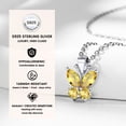 thumbnail image 5 of Bestyle Sparkle Butterfly Necklace Women Pure Sterling Silver November Birthstone Yellow Topaz Pendant Birthday Wedding Graduation Gifts for Wife Mom Daughter, 5 of 9