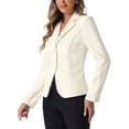 thumbnail image 5 of INSPIRE CHIC Women's Work Blazers Lapel Collar Long Sleeve Suit Jacket Cream White XL, 5 of 7