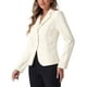 thumbnail image 4 of BLAZER DE TRABAJO CHIC PARA MUJERES INSPIRADOR CON SOLAPA Y MANGAS LARGAS, CHAQUETA DE TRAJE, COLOR CREMA BLANCO, TALLA XL, 4 of 6