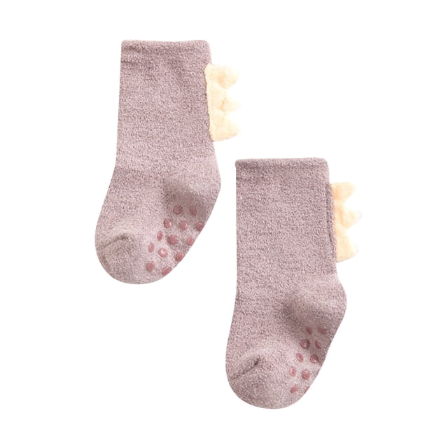 Fgnfyis Garçon Filles Tout-Petits Intérieur Animaux Pantoufles Chaussures Antidérapantes Chaussettes Bottillons Premières Chaussettes Bébé Nouveau-Né 3-5 Ans Violet