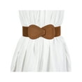 thumbnail image 6 of INSPIRE CHIC Interlock Buckle 8-shaped Faux Leather Elastic Belt Cinch Waistband for Lady Fit Waist Girth:25"/63.5cm-37"/94cm Brown, 6 of 7