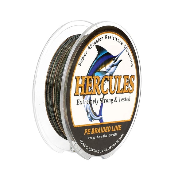 HERCULES Super Strong 500M 547 Yards Braided Fishing Line 50 LB Test for Saltwater Freshwater PE Braid Fish Lines 4 Strands - Camouflage, 50LB (22.7KG), 0.37MM