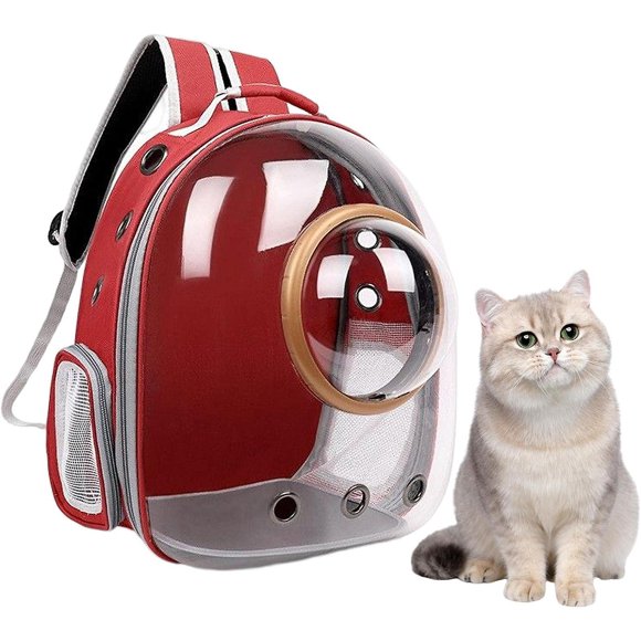 Bubble Backpack Pet Carrier - Breathable Mesh Pet Carrier | Dog Carrier Travel Bag, Clear Pet Backpack Airline Approved Safety, And Soft Cushion Back