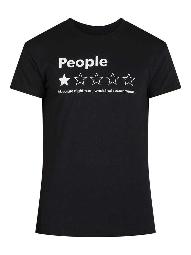 Humor Men's and Big Men's People Rating 1 Star Graphic Tee with