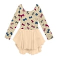 thumbnail image 3 of Grblisyd Ballet Leotards for Girls Floral Print Dance Leotards with Skirt Gymnastic Ballerina Outfit Dress Classic Long Sleeve, 3 of 6