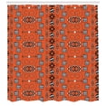 thumbnail image 3 of Ambesonne African Shower Curtain, Ornaments, 69"Wx84"L, Orange Black White, 3 of 3