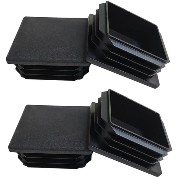 Topboutique 4 Pack 2'' inch End Cap Square Tubing Plastic Plug Square Tubing Plug Inserts Tubing Post End Cap Chair Leg Caps & Pipe Plugs for Furniture Table Feet,Glide Protection,Black