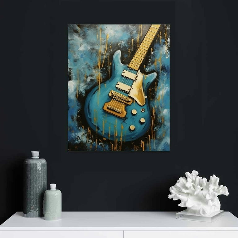 ONETECH Music Canvas Wall Art Guitar Painting on Canvas