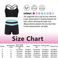 thumbnail image 7 of YiZYiF Kids Girls Sleeveless Double Straps Criss Cross Crop Top with Color Block Shorts for Dance Sports Workout B Blue Green 14, 7 of 7