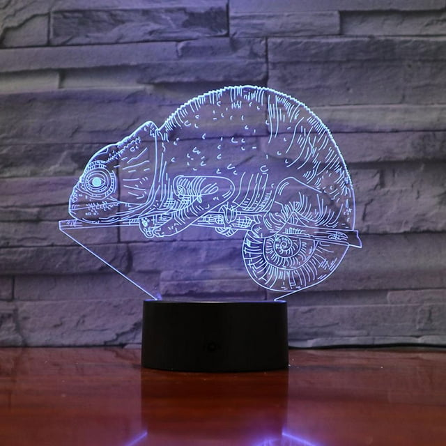 Lámpara de mesa con luz nocturna Chameleon 3D LED para dormitorio infantil