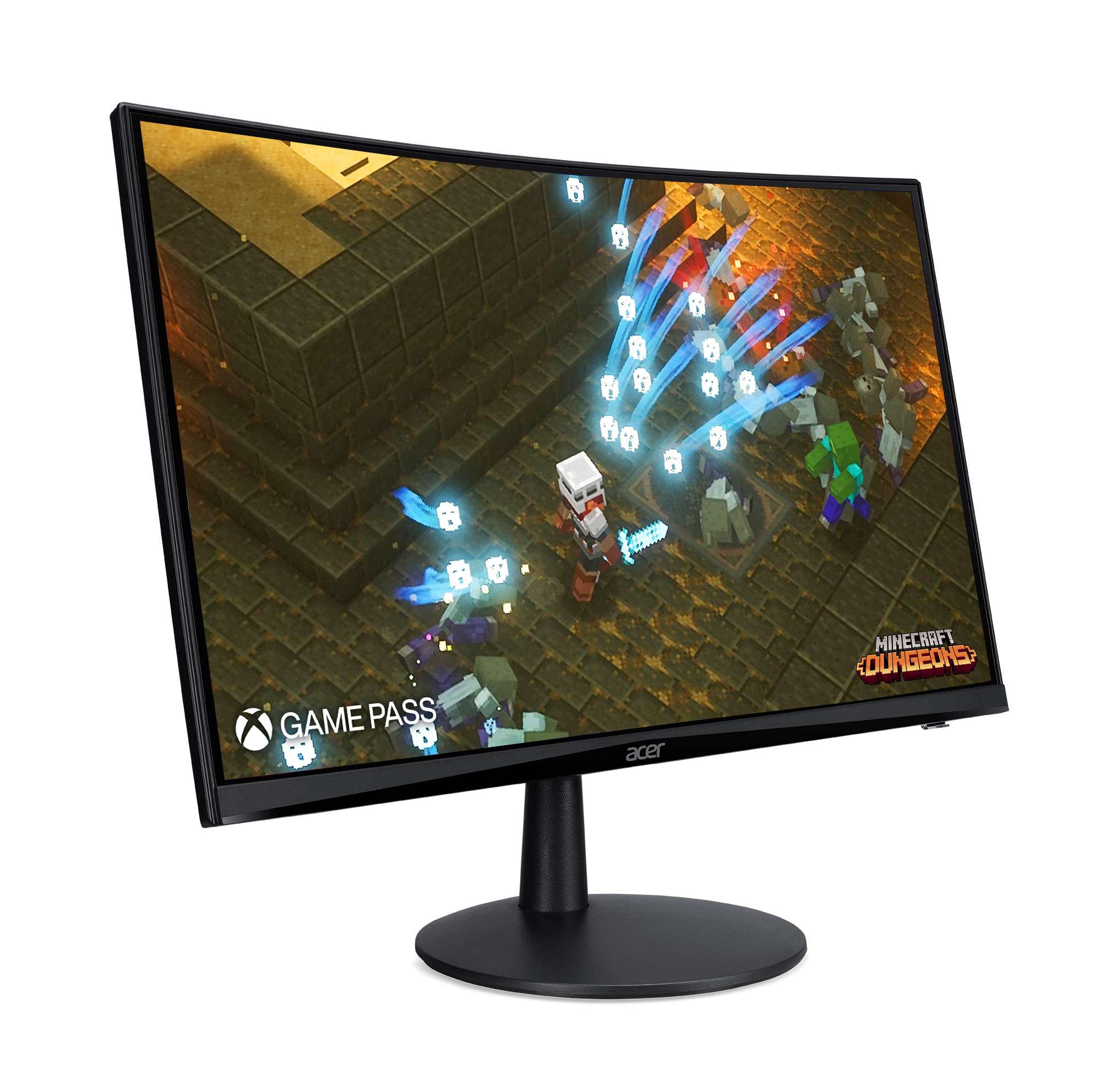Acer Nitro 23.6" inch Curved Full HD Gaming Monitor (New) - Black (ED240Q Sbiip) - image 2 of 8