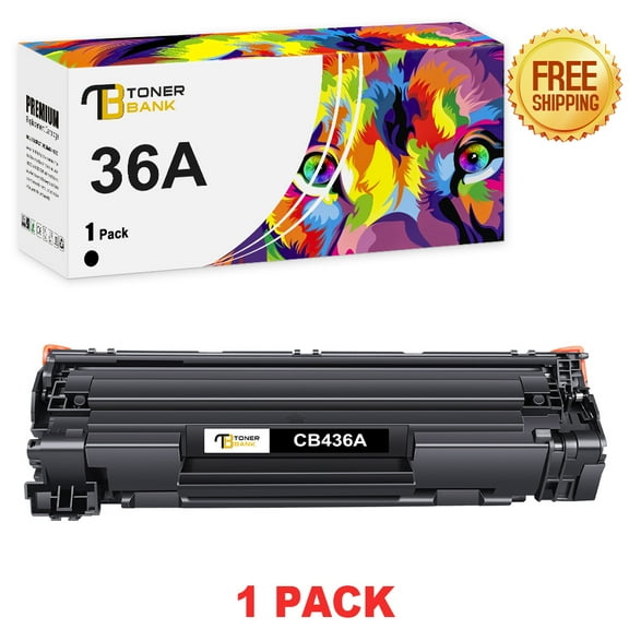 Toner Bank 1-Pack 36A Toner Cartridge High Yield Compatible for HP CB436A LaserJet P1505 1505n M1522nf MFP M1522n MFP M1120 MFP M1120n MFP Printer Ink Black, up to 3000 Pages